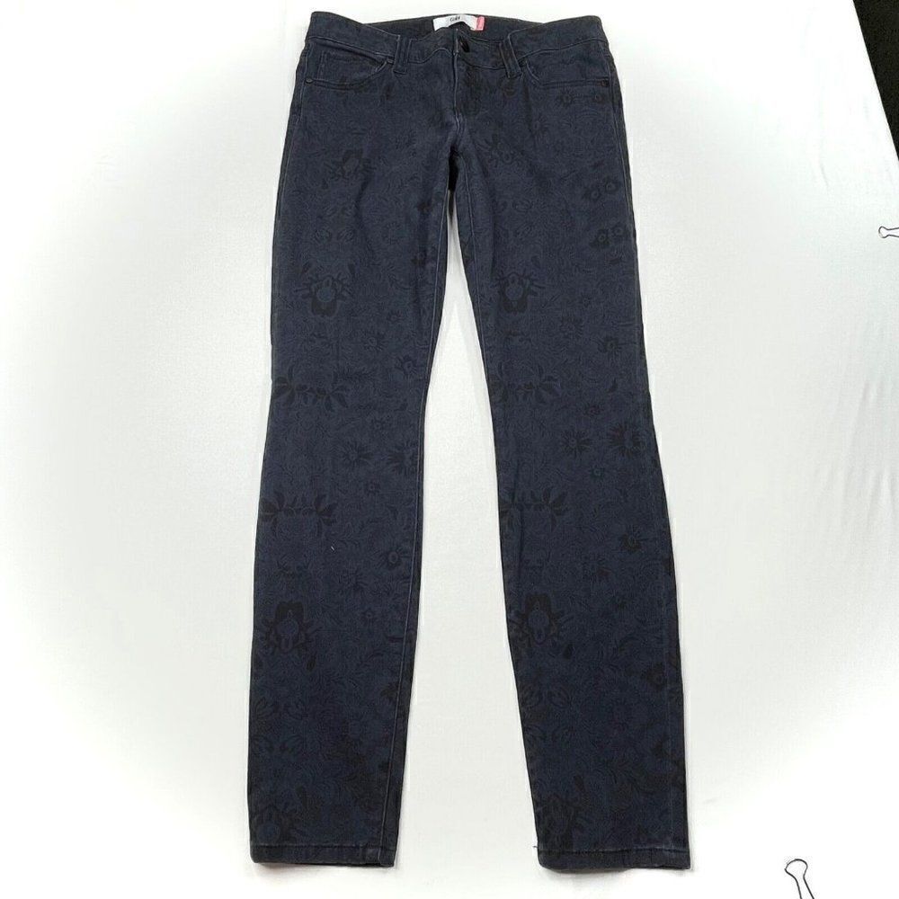 CABI Floral Lace Print Skinny Jean Navy Blue - Picture 2 of 9